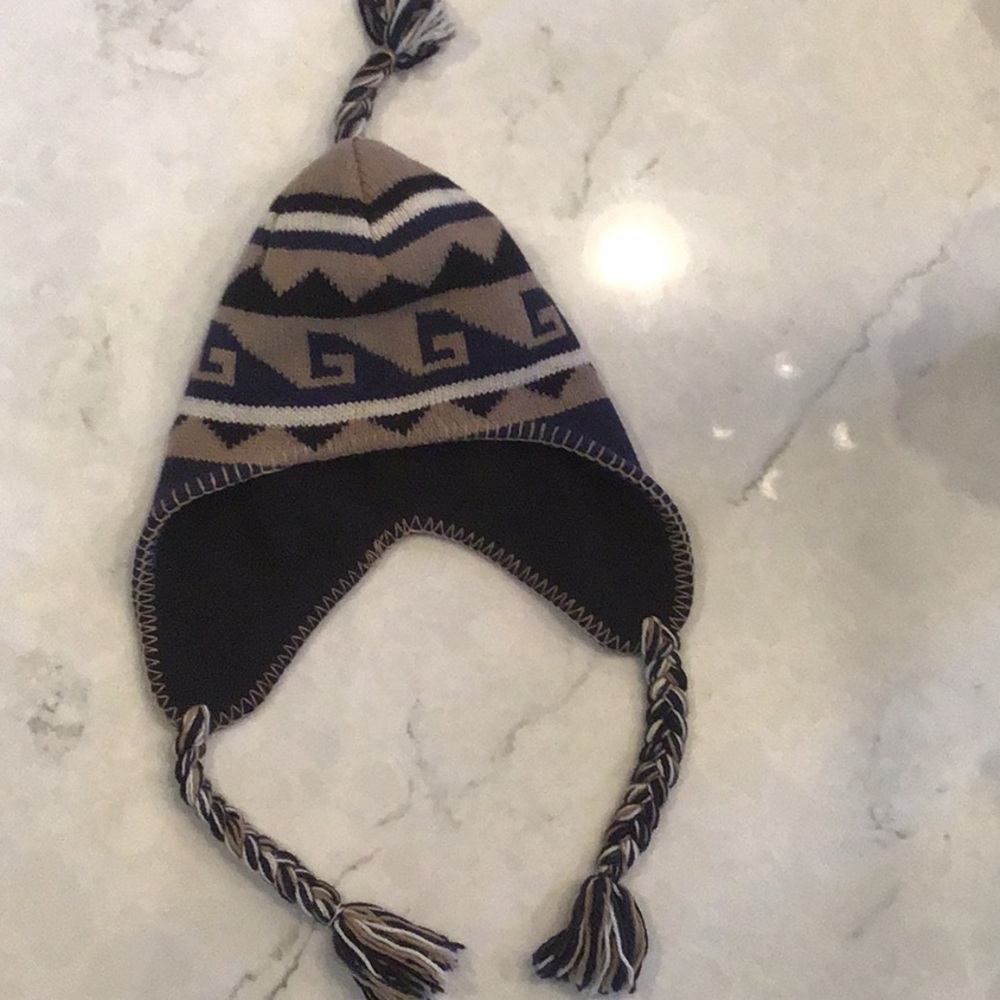Knit hat with ear warmer flap